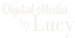 White logo for Digital Media by Lucy