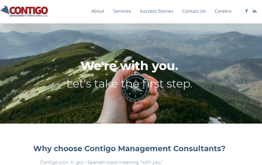 Image of the Contigo Management website