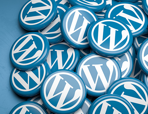 WordPress logo on round pins