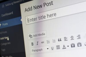 Screen from WordPress to add a post to the website